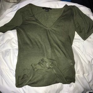 Green low cut bodysuit